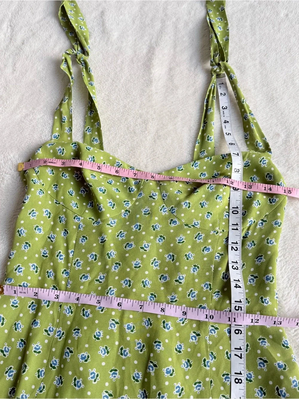 Reformation Nadira Green Floral Sleeveless Midi Dress S (4)